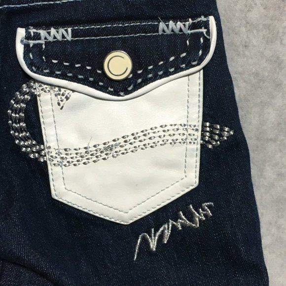 COOGI Limited Edition White Leather Trim Dark Rinse Indigo Denim Jeans Boys 18m - Picture 8 of 16